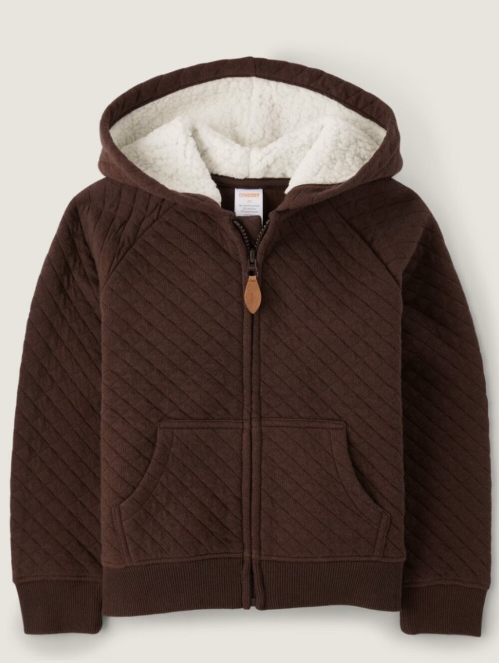 NWT Gymboree Quilted Zip Up Hoodie With Sherpa Liner In Hood, Size 2T